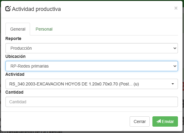 Reporte de Actividad Productiva